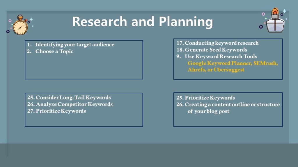 Research and Planning