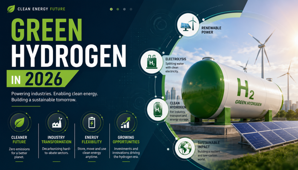 Green hydrogen production using renewable energy in 2026
